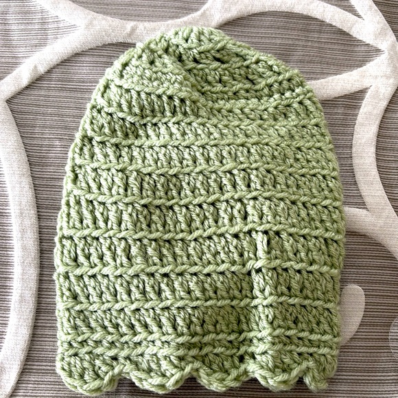 Handmade Beanie with Rosette embellishment - Picture 2 of 2